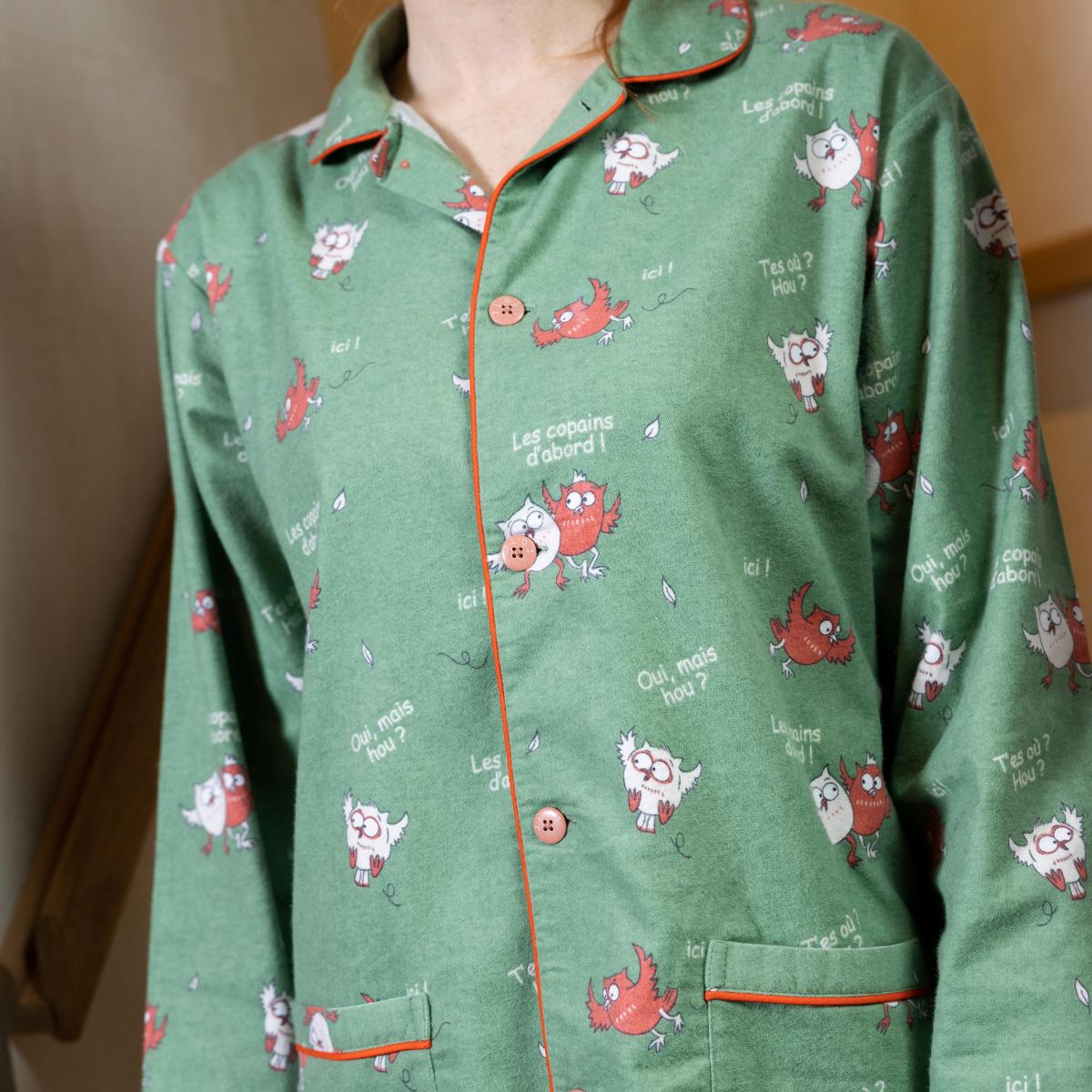 Pyjama flannelle - Femme - Vert Kaki