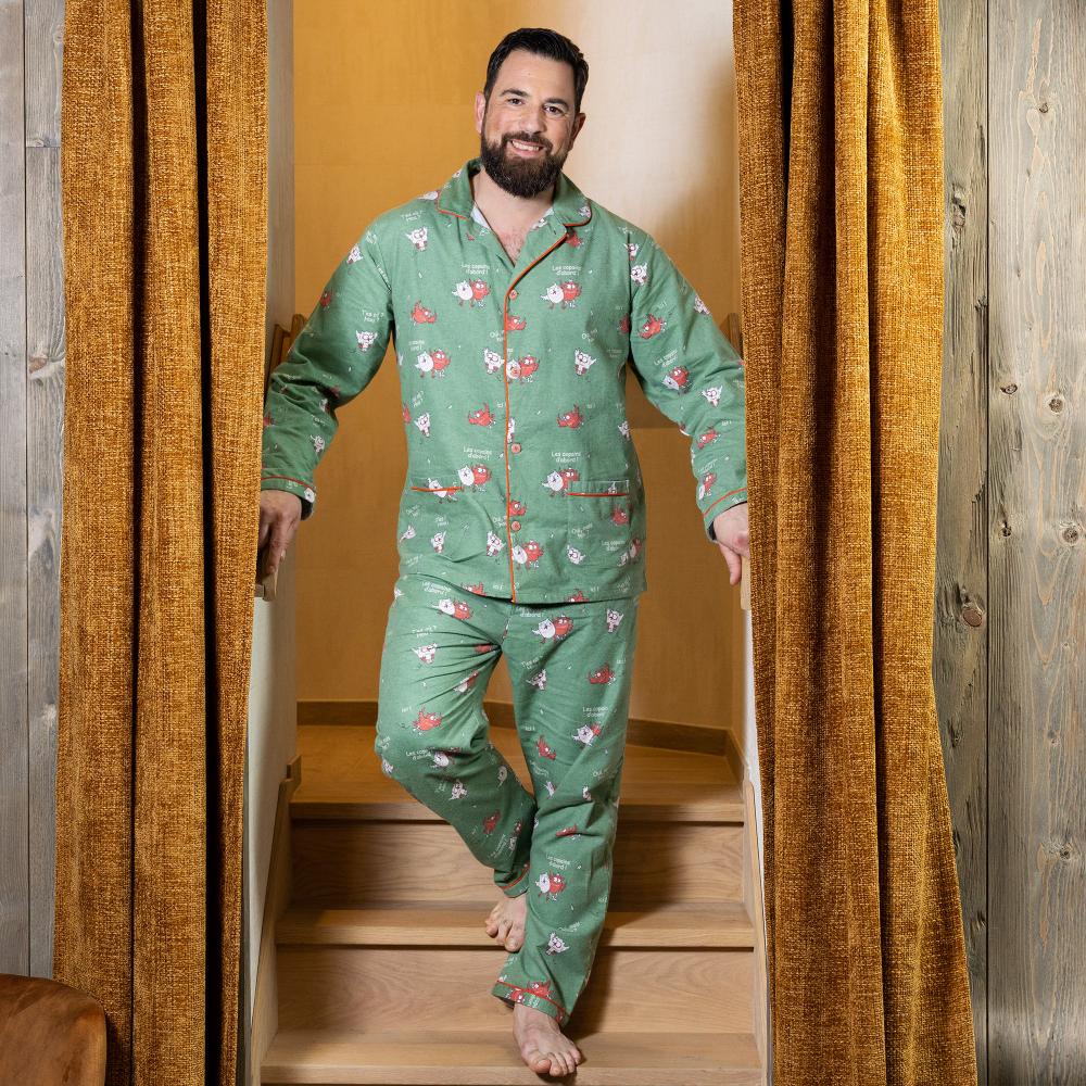 Pyjama flannelle - Homme - Vert Kaki
