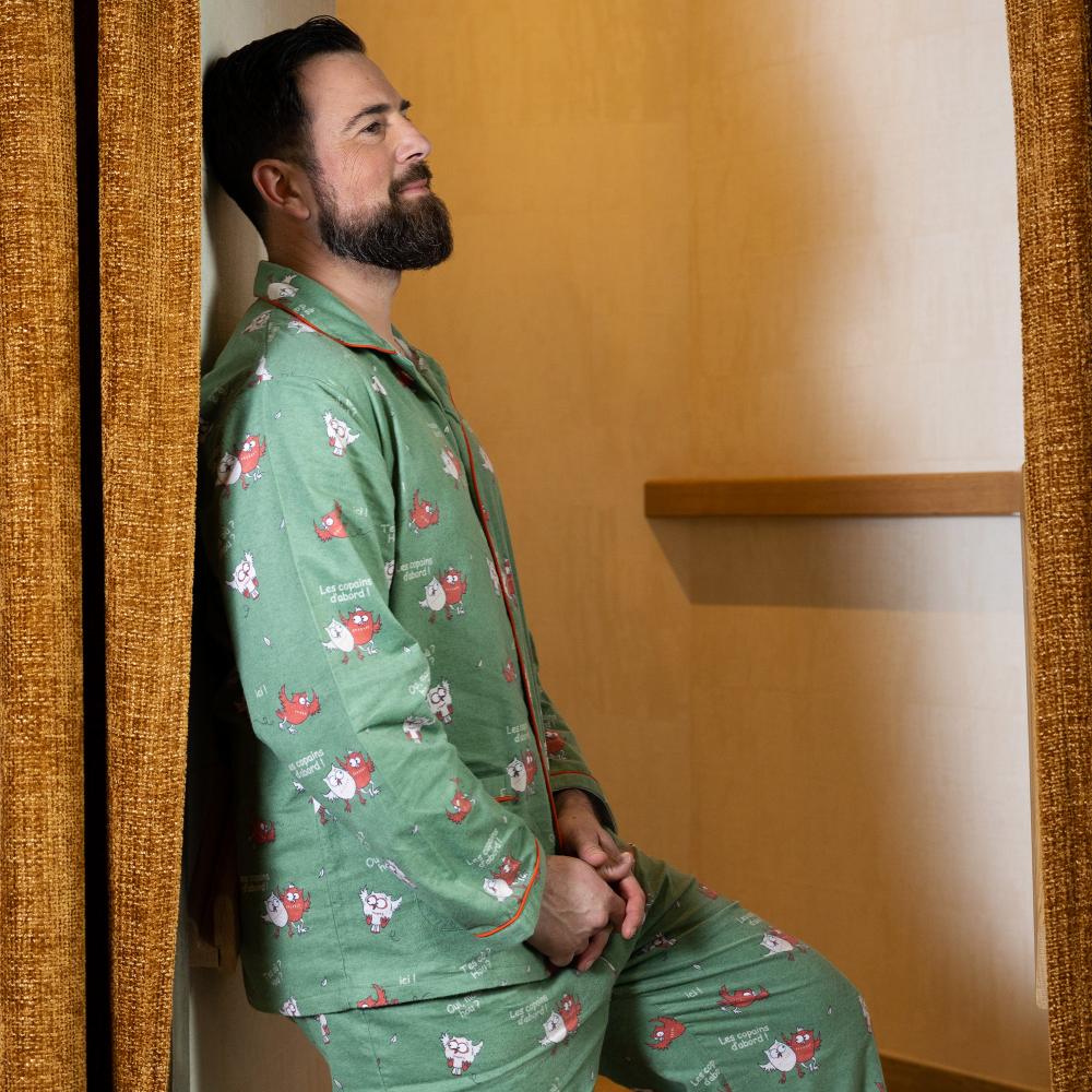 Pyjama flannelle - Homme - Vert Kaki