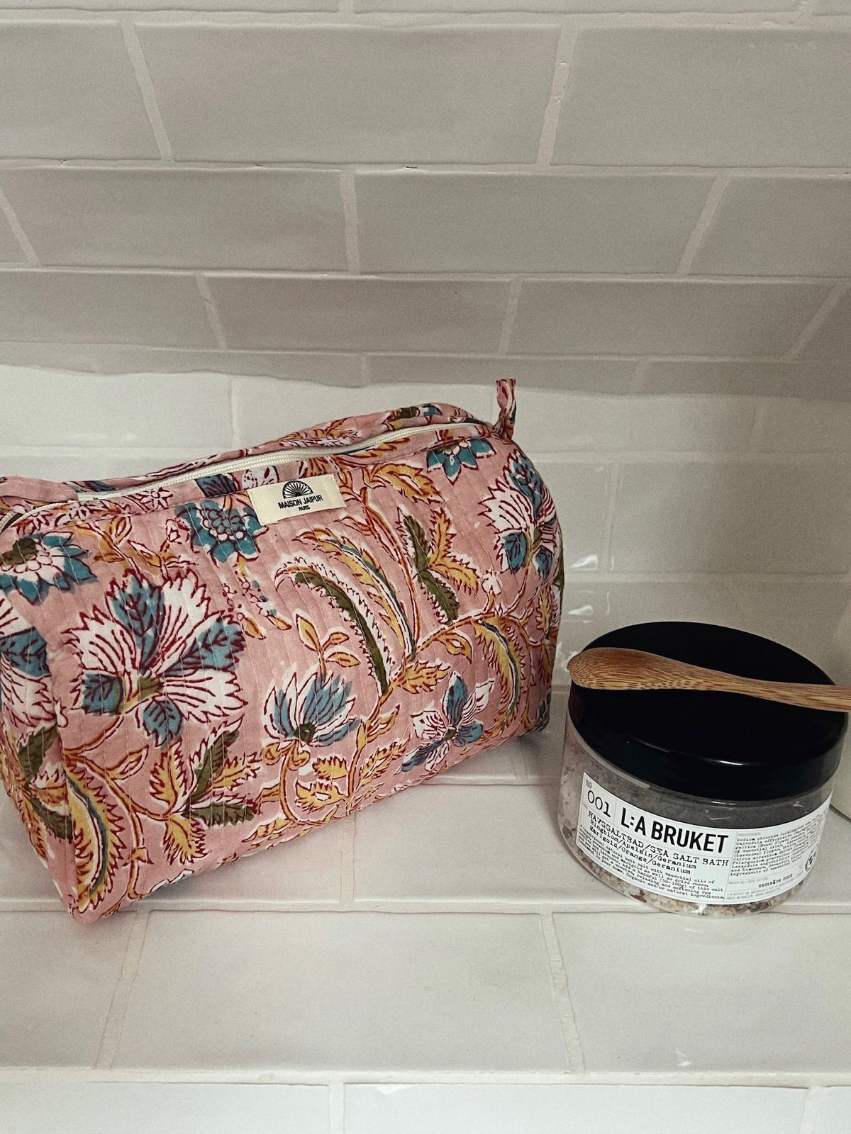 Pouch Delhi M Vert en voile de coton