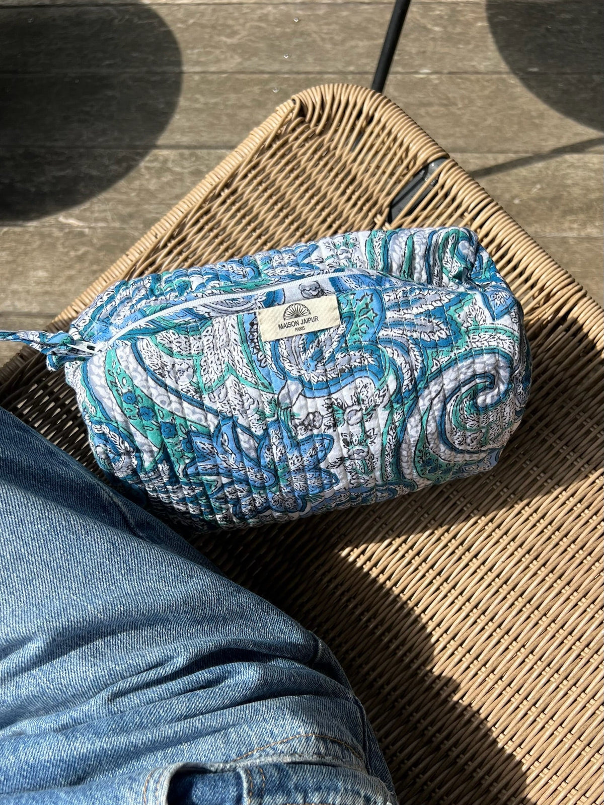 Pouch Delhi Bleu en voile de coton
