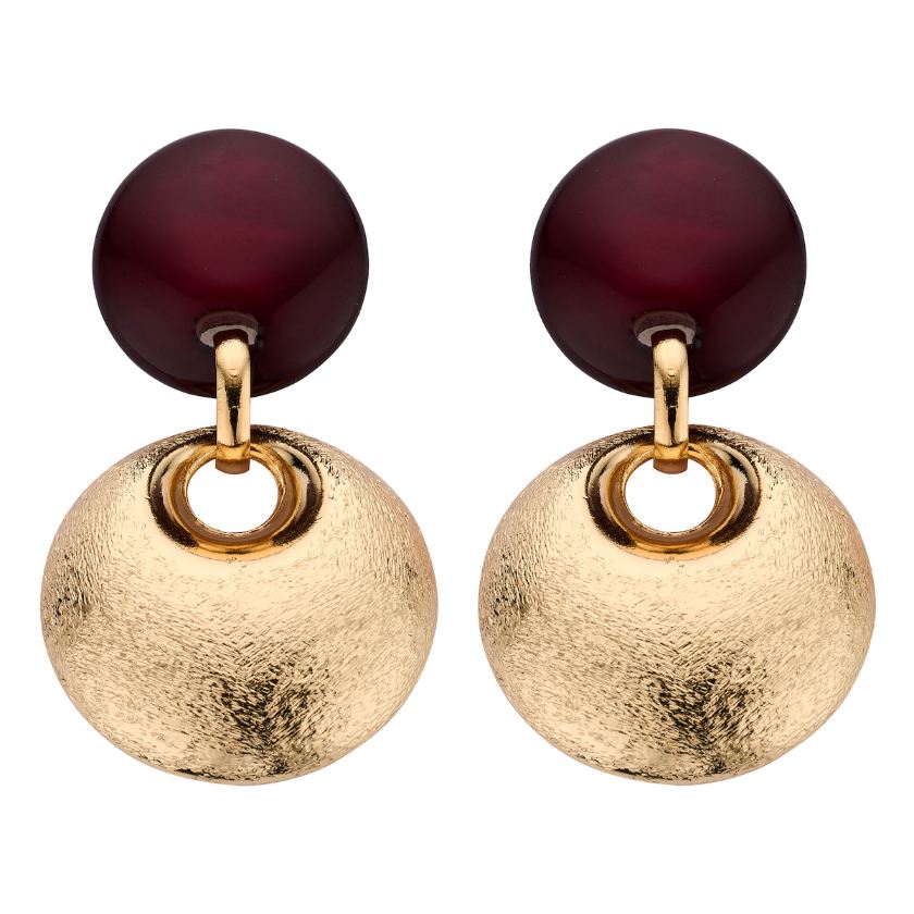 Boucles D'Oreilles - Kob29 Oorbellen Bordeaux