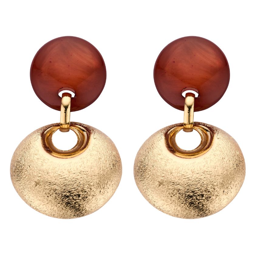 Boucles D'Oreilles - Kob29 Oorbellen Bruin