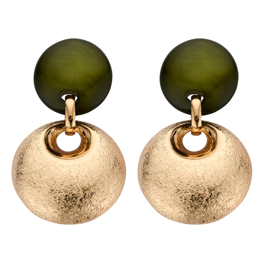 Boucles D'Oreilles - Kob29 Oorbellen Donkergroen