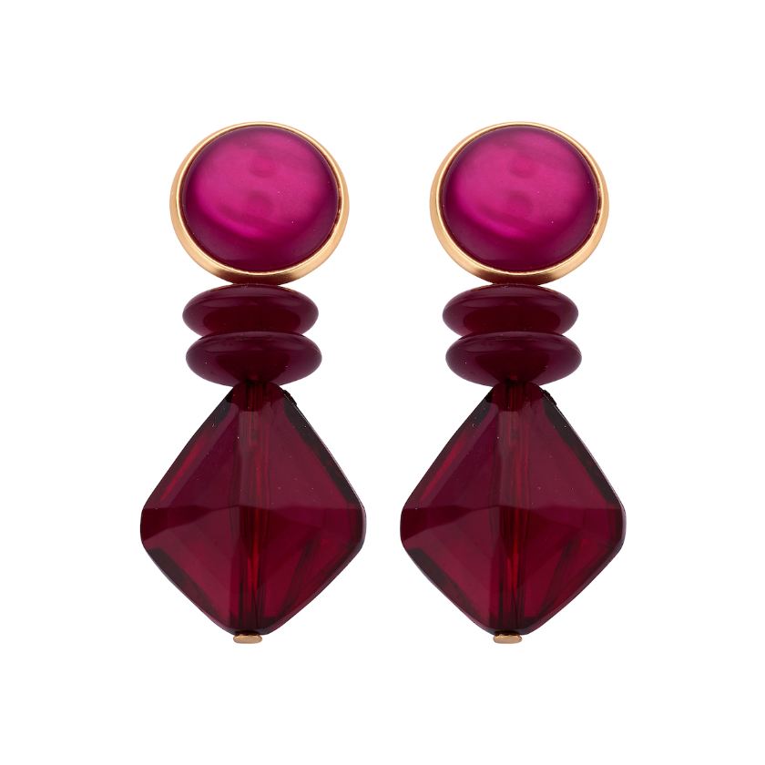 Boucles D'Oreilles - Kob30 Oorbellen Aubergine