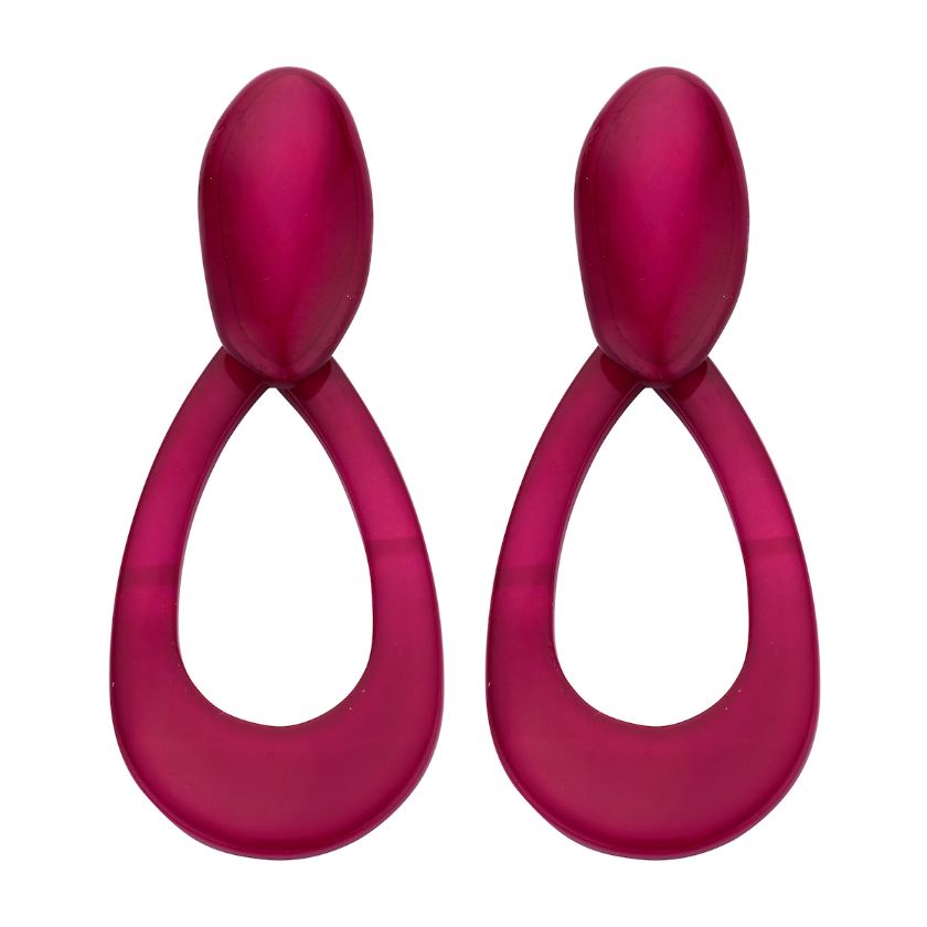 Boucles D'Oreilles - Kob31 Oorbellen Aubergine
