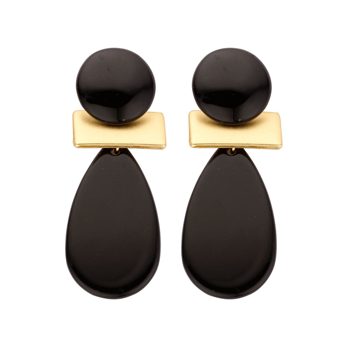 Boucles D'Oreilles - Kob32 Oorbellen Zwart