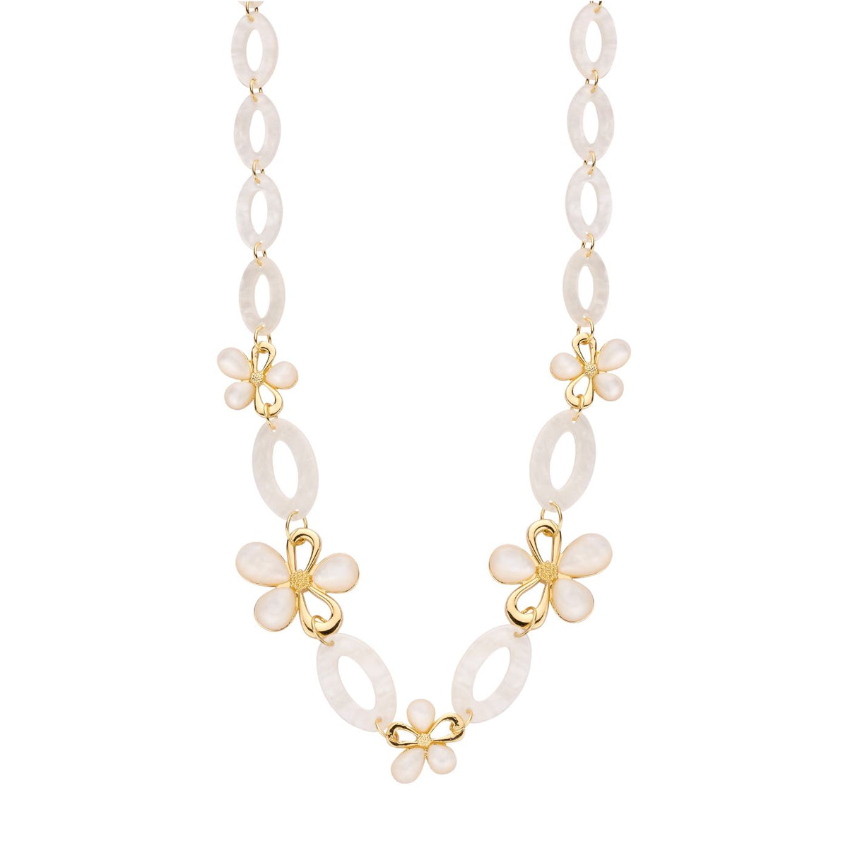 Collier - Klaaslang Halsketting Ecru