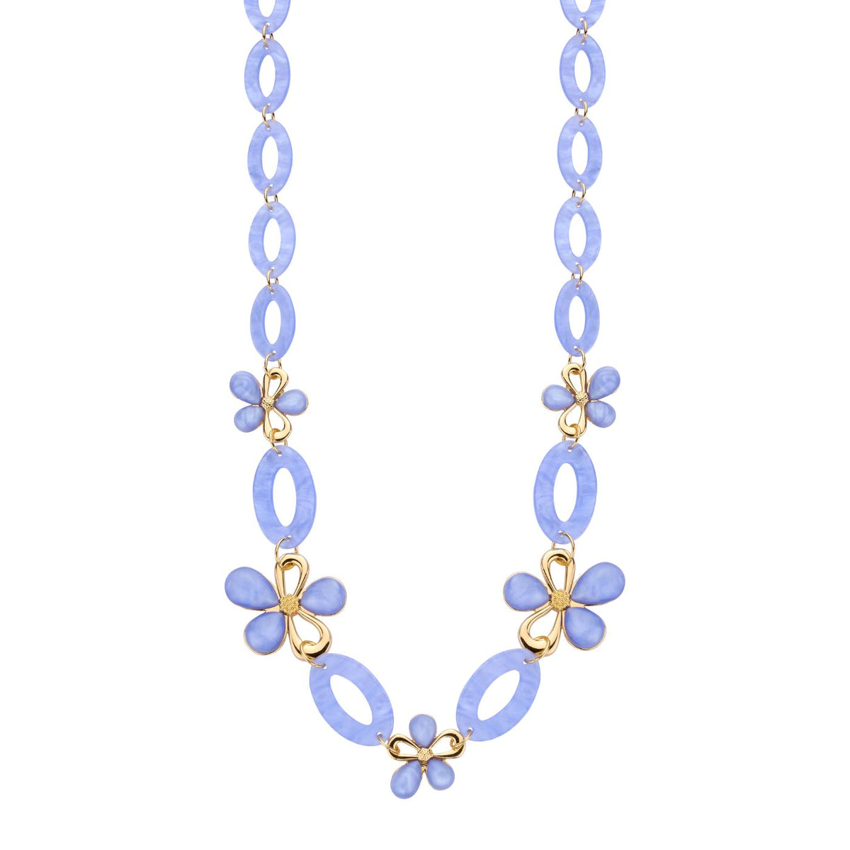 Collier - Klaaslang Halsketting Lichtblauw