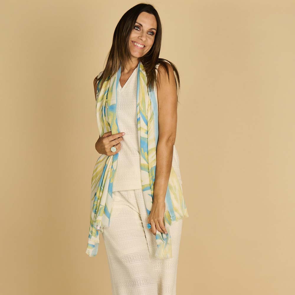 Écharpe - Lcscarves172 Bleu/Lime