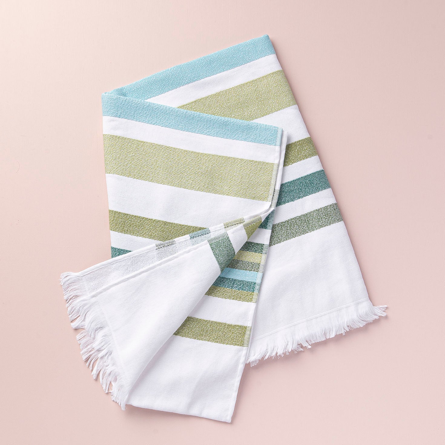 Mia Zia - Linge de Plage Haut de Gamme – Serviette Fouta – Le Thème “Omao” fond Blanc