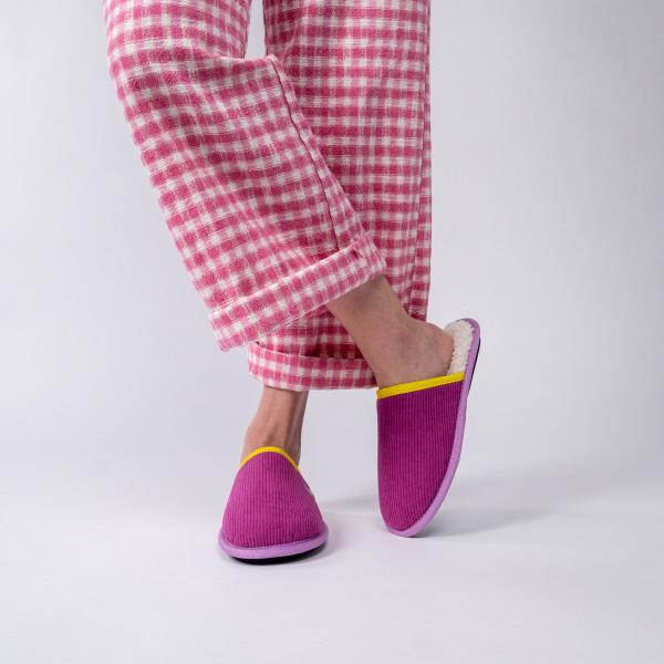 Chaussons en velours - Rose