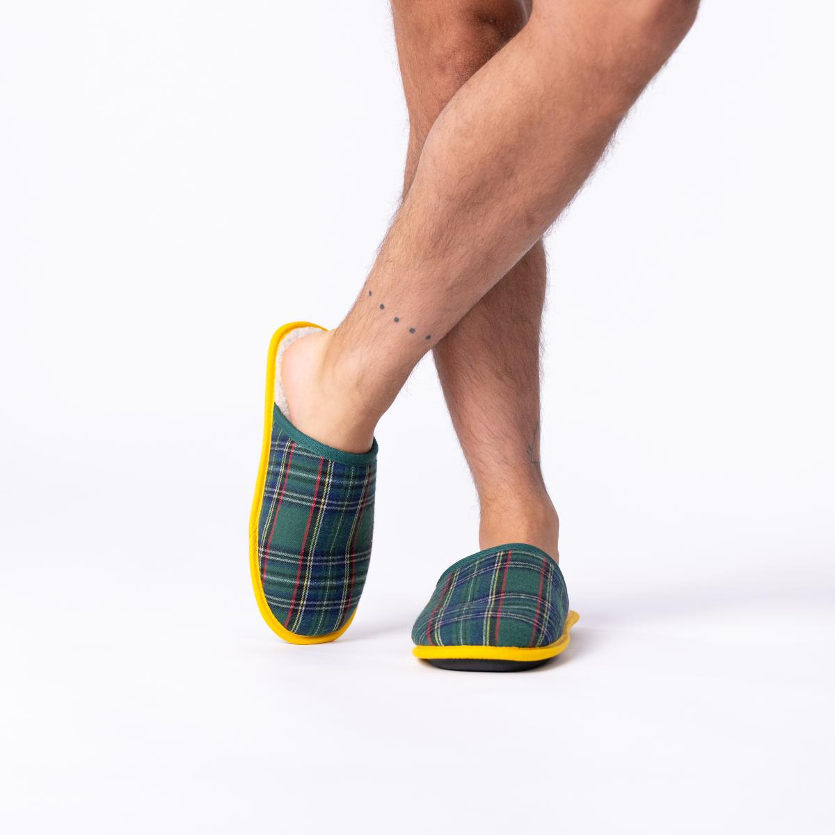 Chaussons à carreaux - Vert