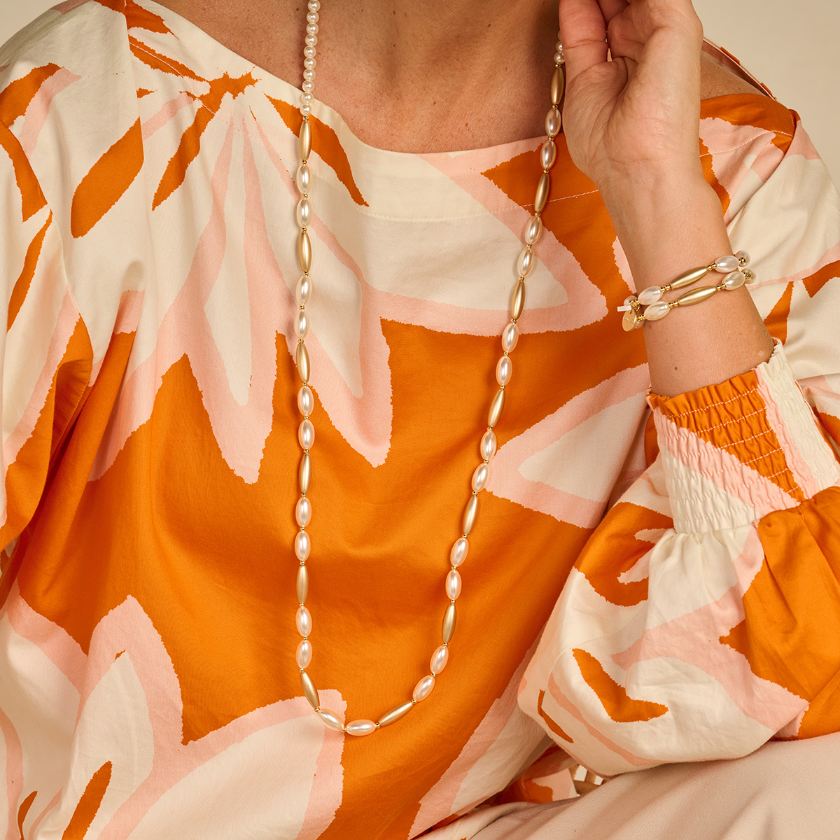 Collier - Dariolang Halsketting Parelmoer