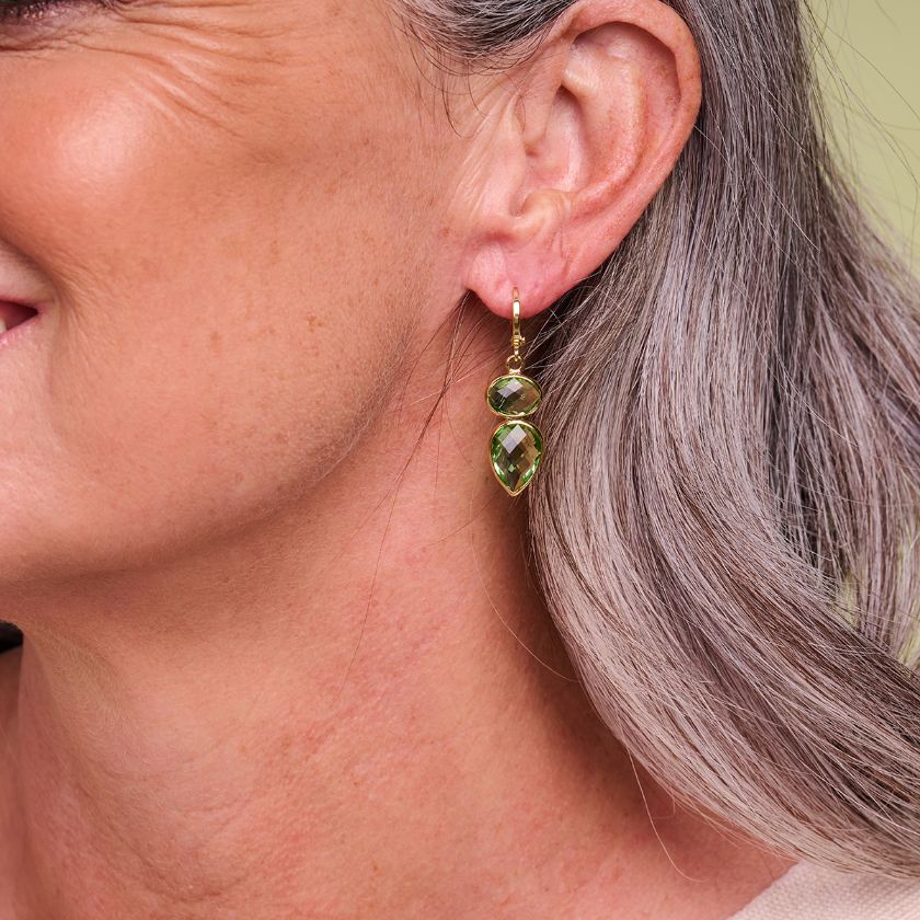 Boucles D'Oreilles - Dob125 Oorbellen Groen