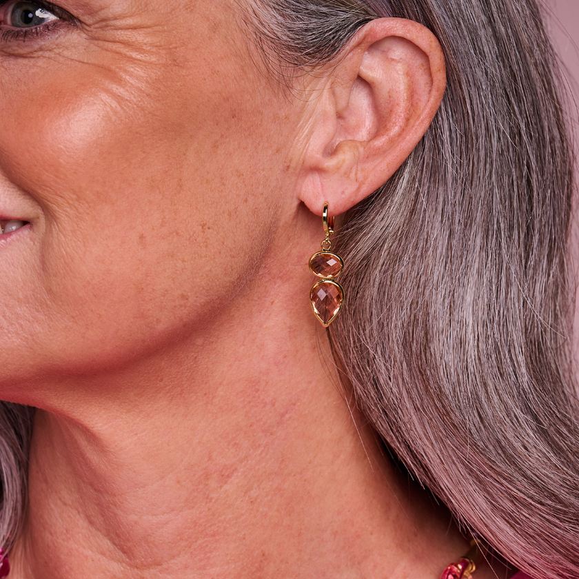 Boucles D'Oreilles - Dob125 Oorbellen Roze