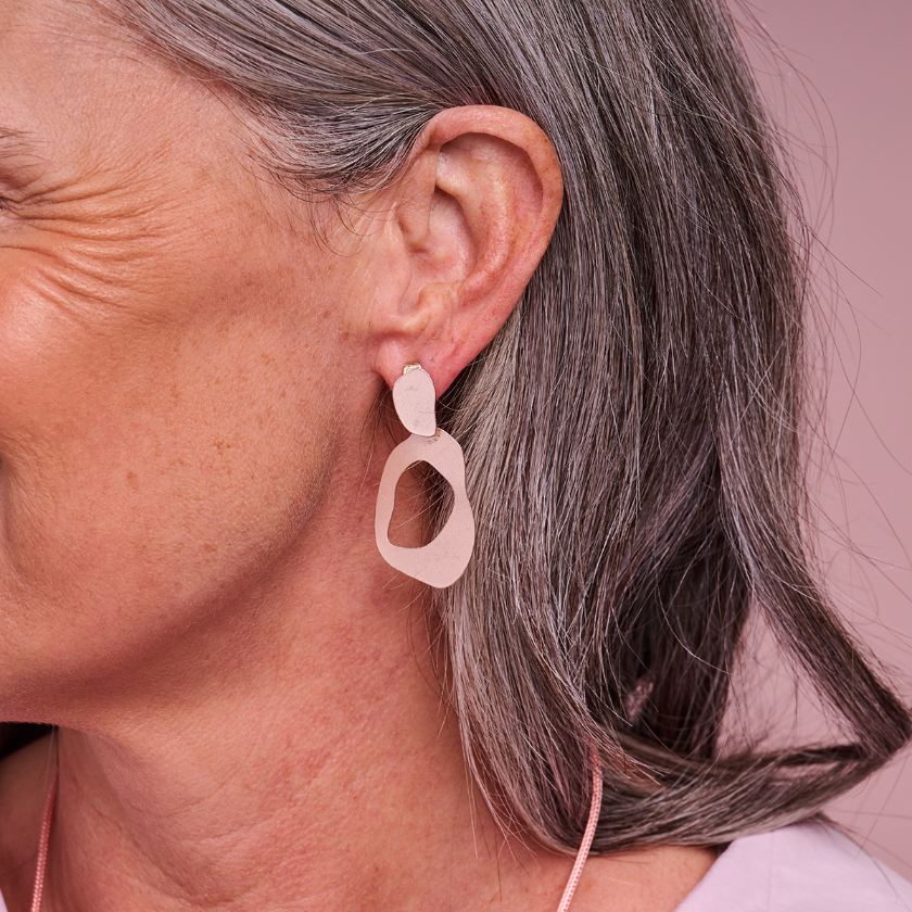 Boucles D'Oreilles - Gob1 Oorbellen Rooskleurig Mat