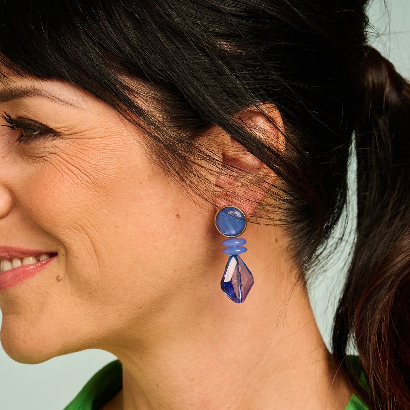Boucles D'Oreilles - Kob30 Oorbellen Jeansblauw