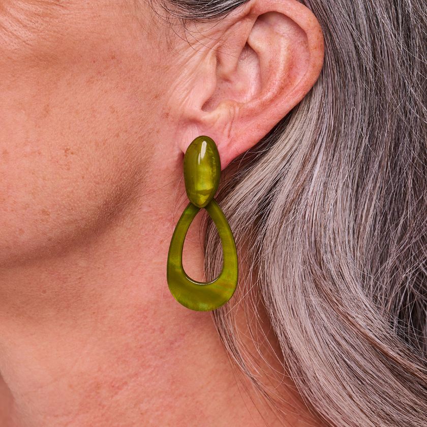 Boucles D'Oreilles - Kob31 Oorbellen Kaki