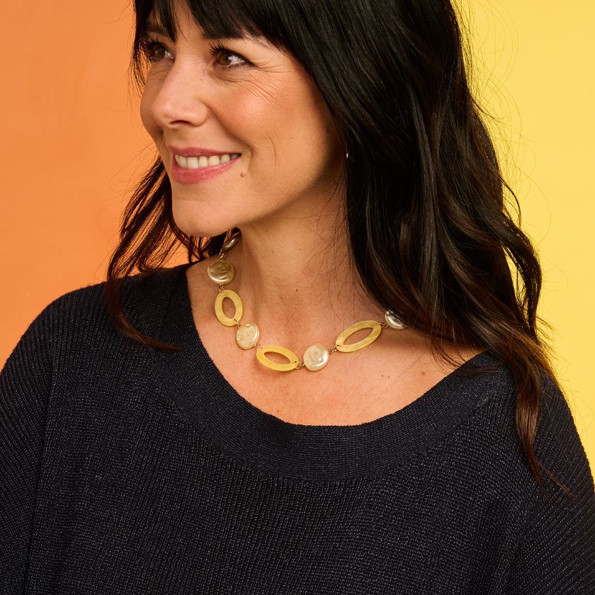 Collier - Karn Halsketting Geel