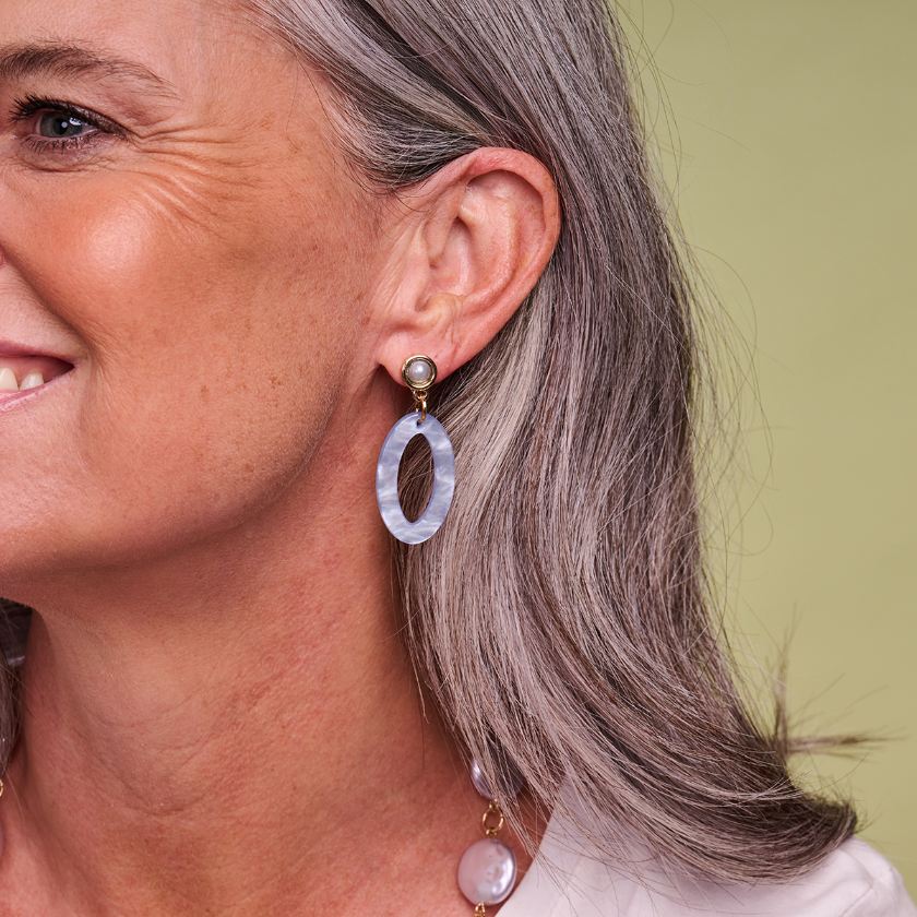 Boucles D'Oreilles - Karn Oorbellen Grijs