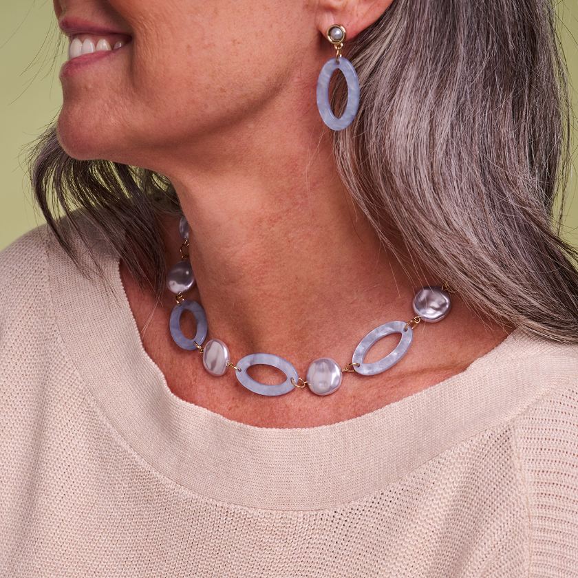Boucles D'Oreilles - Karn Oorbellen Grijs