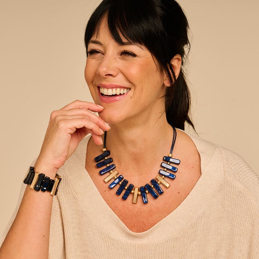 Collier - Konnor Halsketting Donkerblauw