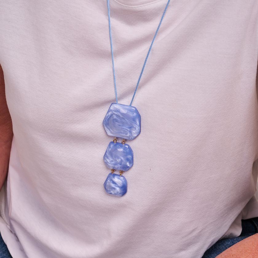Collier - Koralie Halsketting Lichtblauw