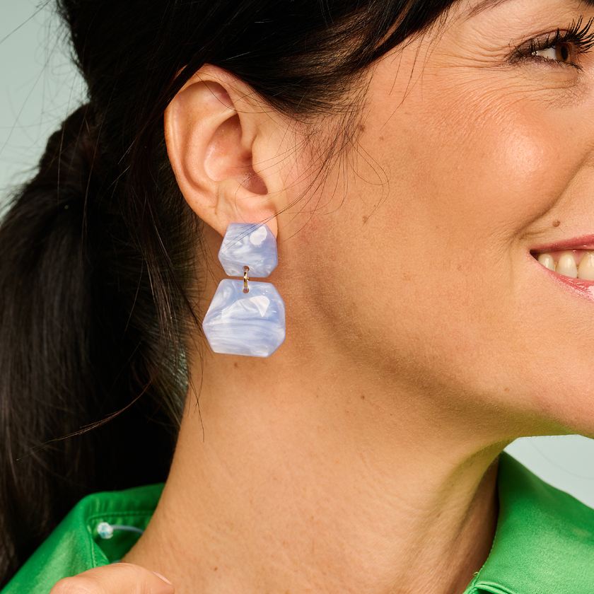 Boucles D'Oreilles - Koralie Oorbellen Lichtblauw