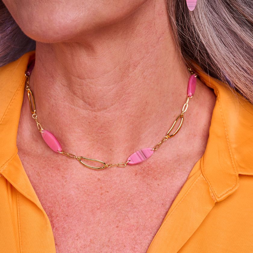 Collier - Macao Halsketting Fuchsia