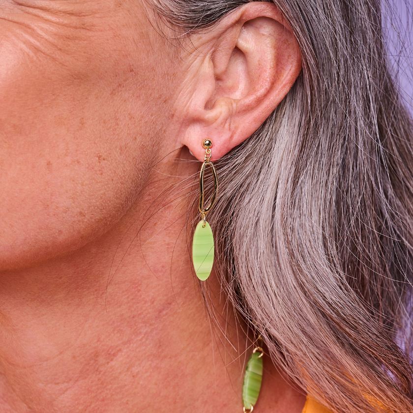 Boucles D'Oreilles - Macao Oorbellen Groen
