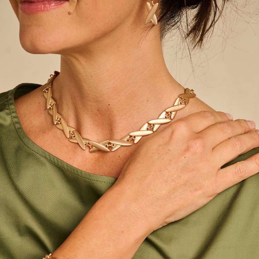 Collier - Octaaf Halsketting Goudkleurig Mat