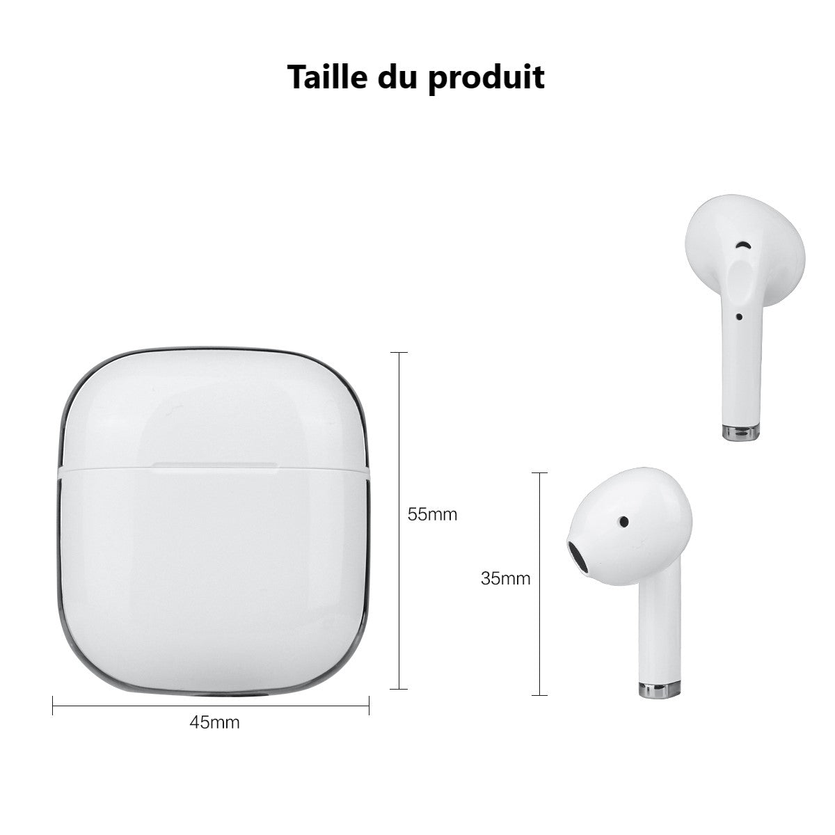 Ecouteurs Bluetooth Avec Reduction De Bruit - Blanc