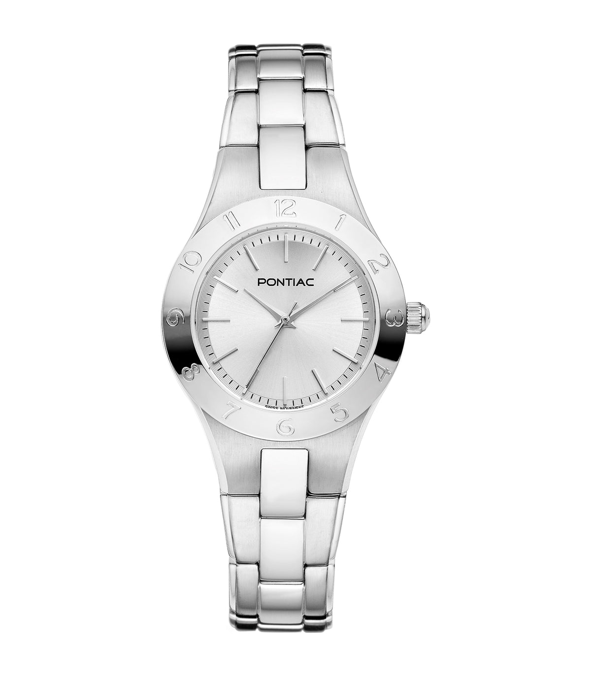 Pontiac - Aries - Vrouwen - Bracelet Argenté - Cadran Gris - Boitier Argenté