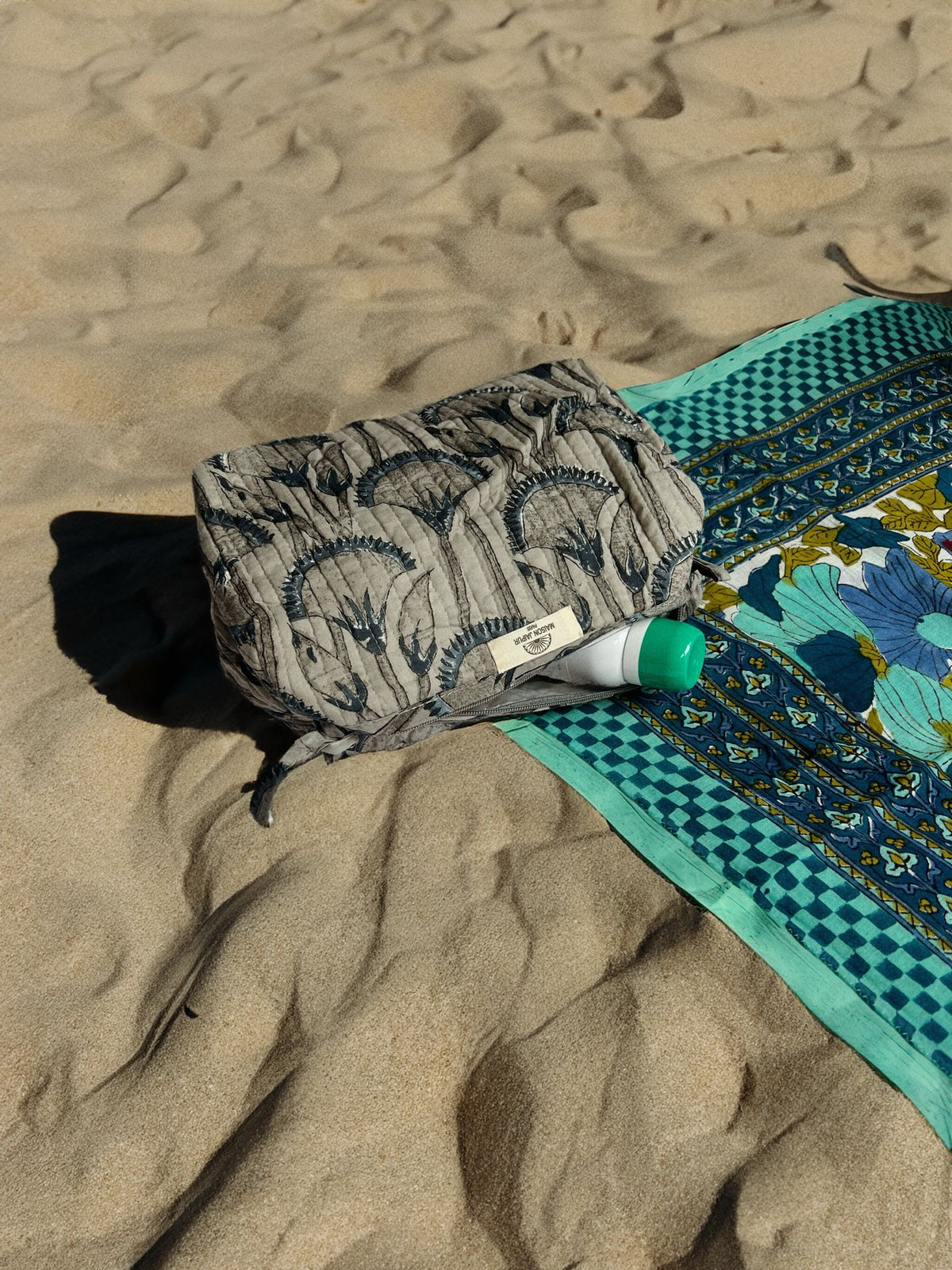 Pouch Delhi M Gris en voile de coton