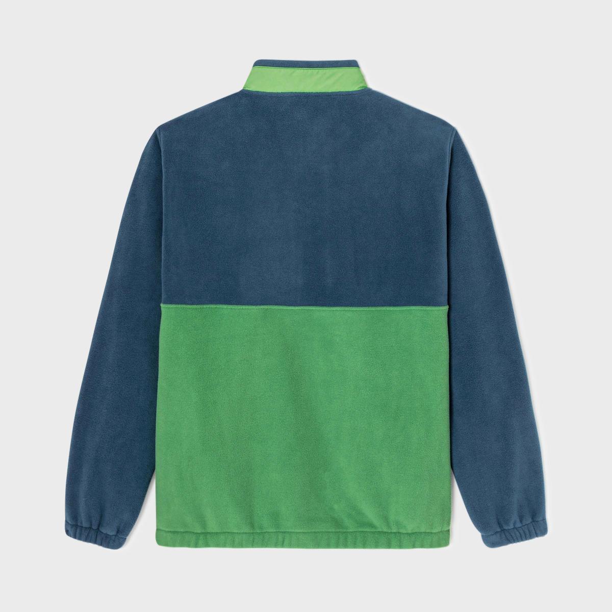 Sweat en polaire - Marine et vert - Bleu
