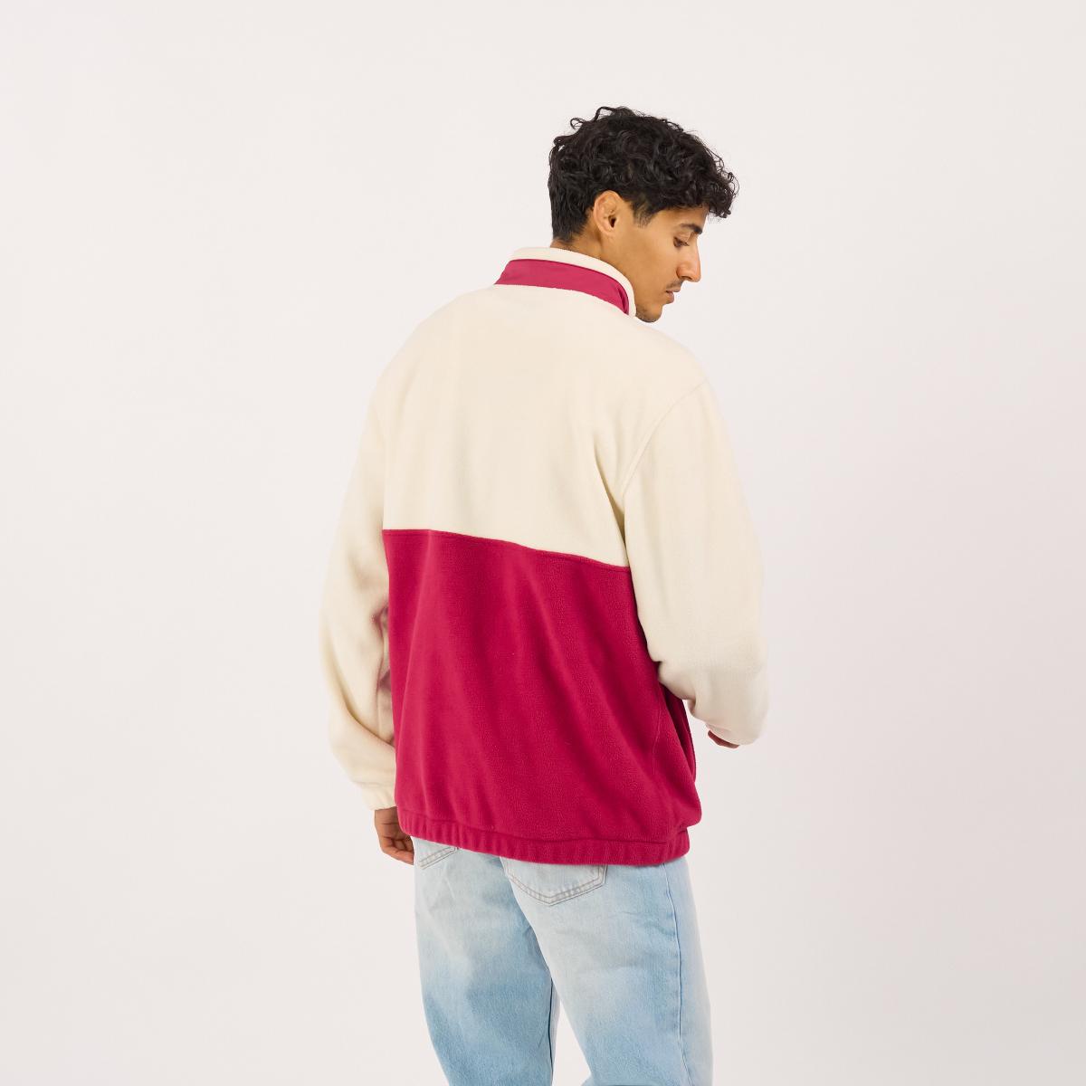 Sweat en polaire - Blanc et bordeaux