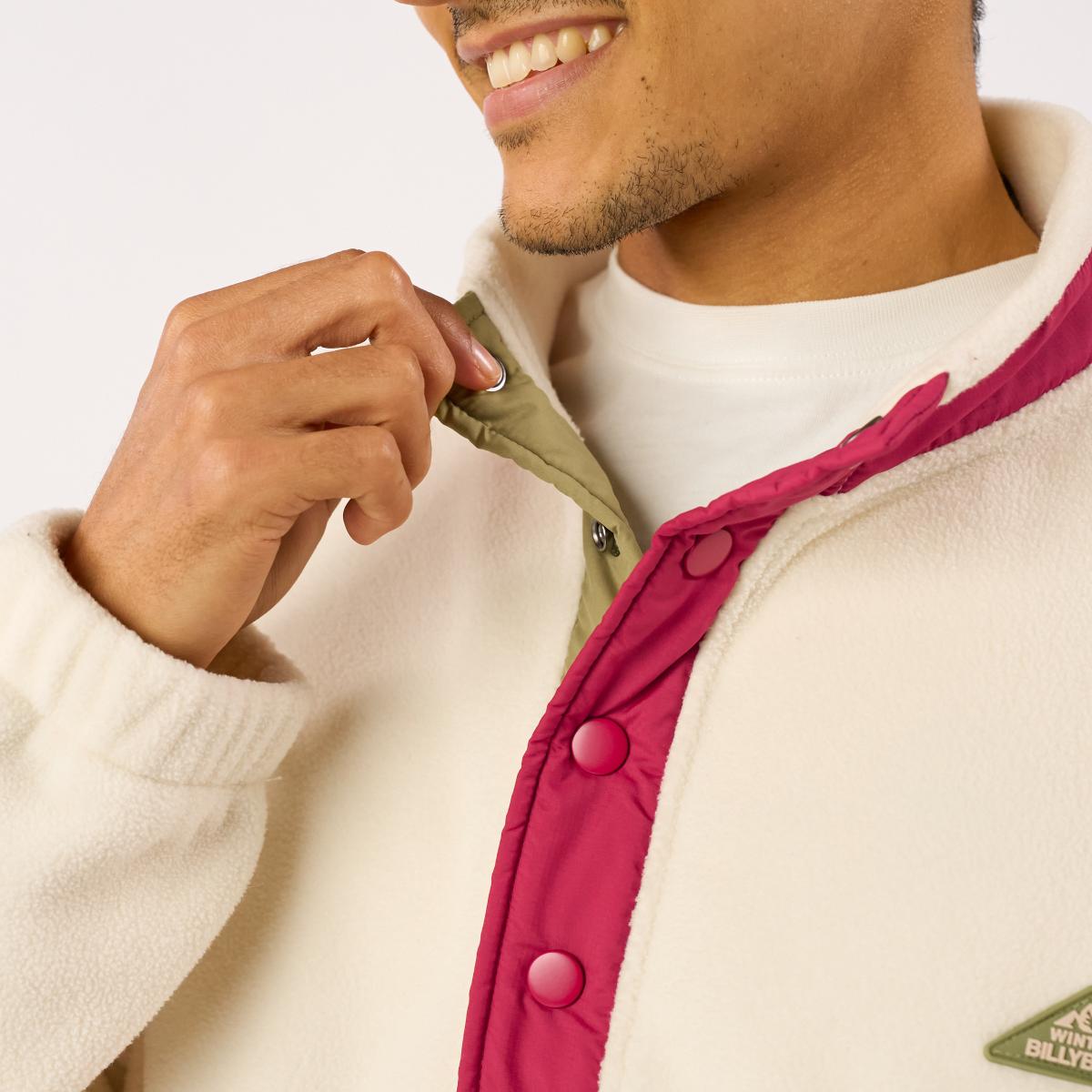 Sweat en polaire - Blanc et bordeaux