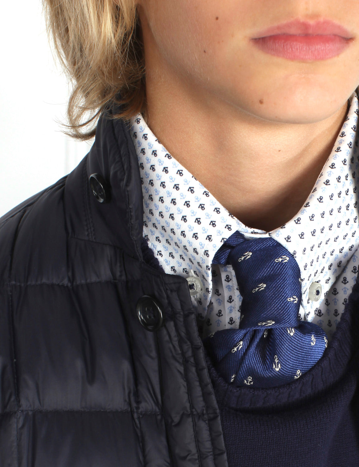 Nylon Communion Quilted Blazer - Bleu