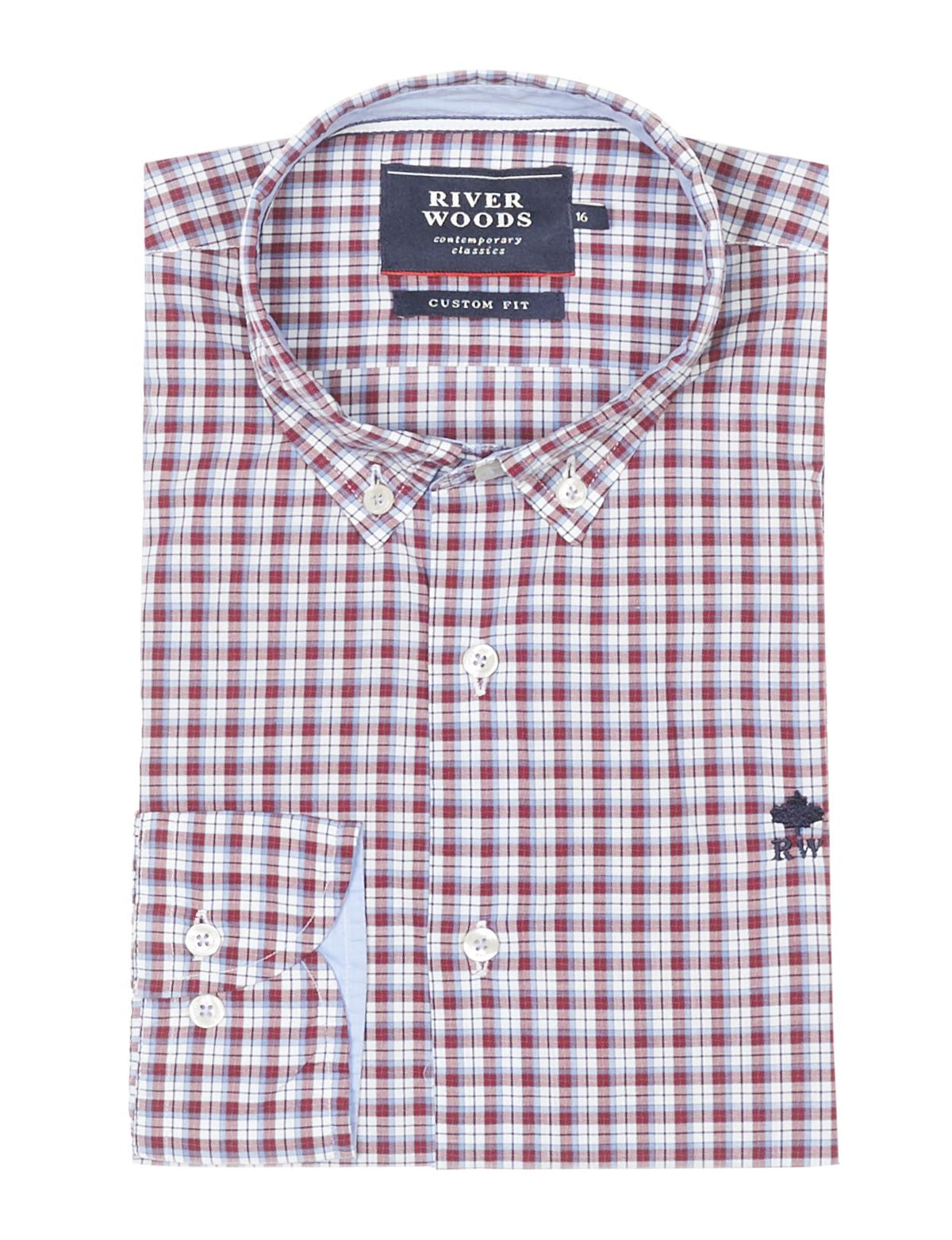 Custom Fit Princeton Shirt In Red - Rouge