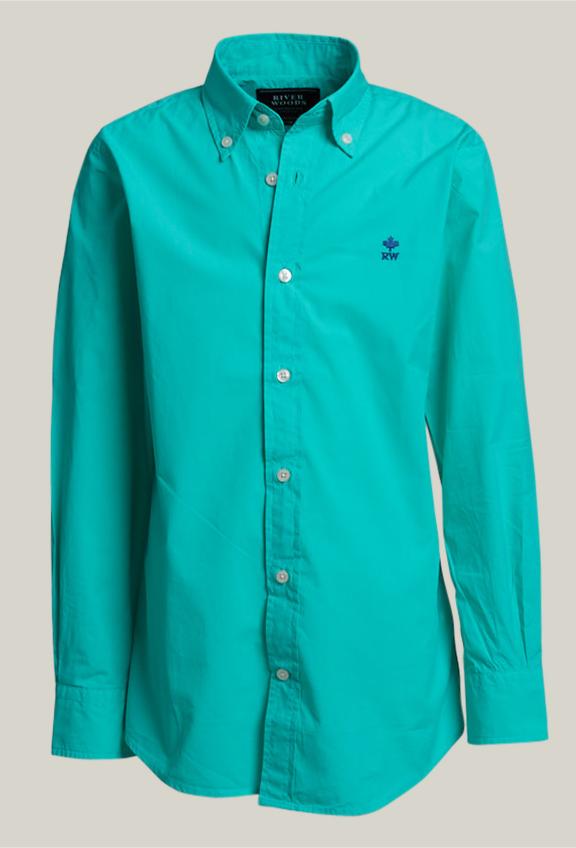 Custom Fit Poplin Shirt Mint - Vert