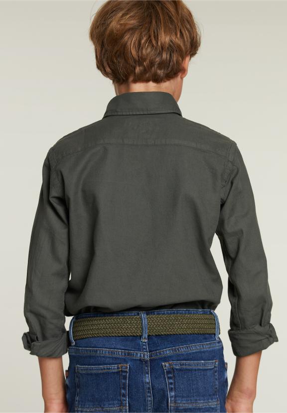 Custom Fit Cotton Shirt Sporty - Vert