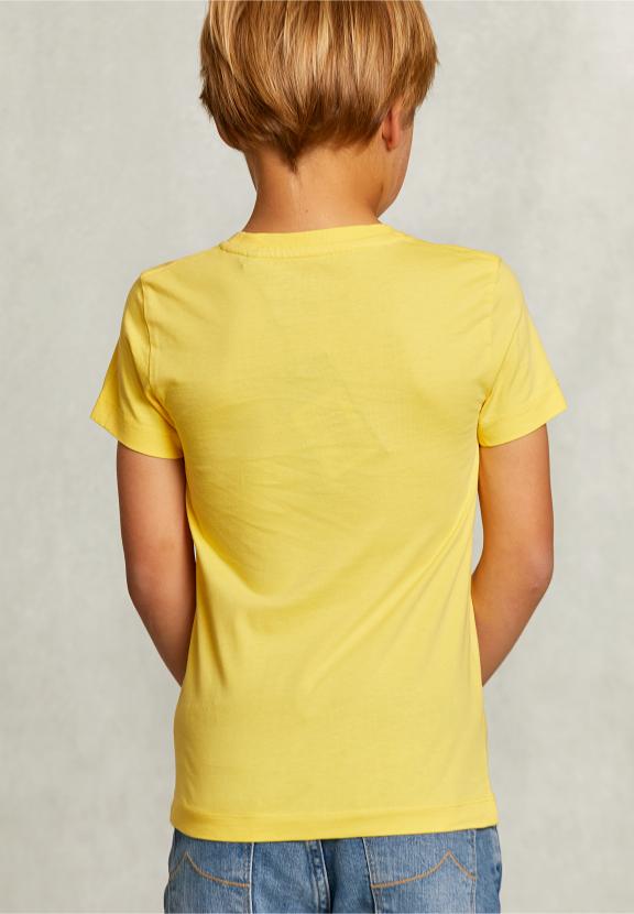 Normal Fit Basic T-Shirt In Butterfly - Jaune
