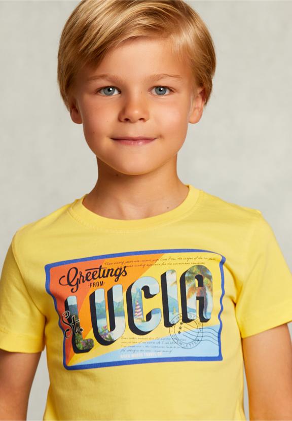 Normal Fit Basic T-Shirt In Butterfly - Jaune