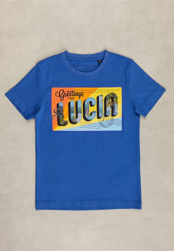 Normal Fit Basic T-Shirt In Caribbean Blue - Bleu