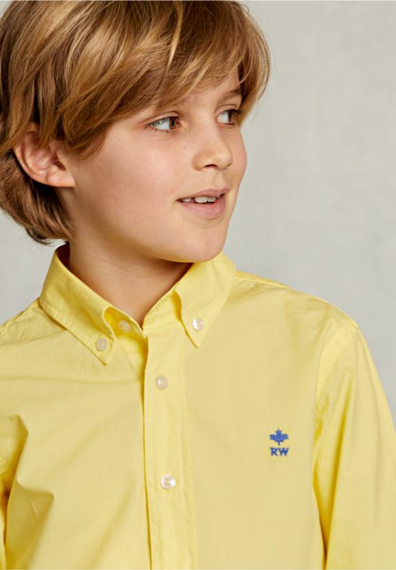 Custom Fit Poplin Shirt Banana - Jaune