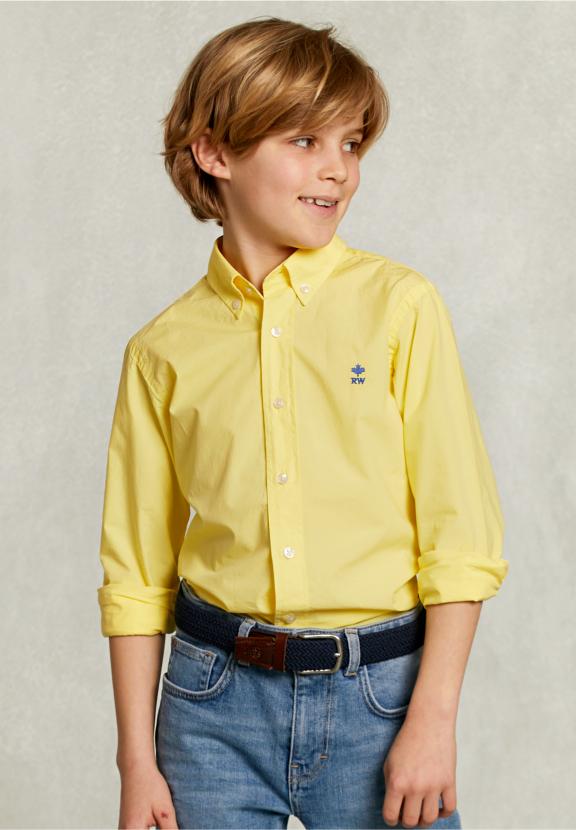 Custom Fit Poplin Shirt Banana - Jaune
