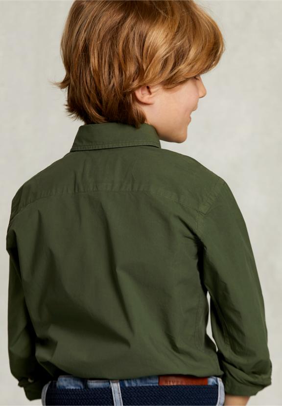 Custom Fit Poplin Shirt Tea - Kaki