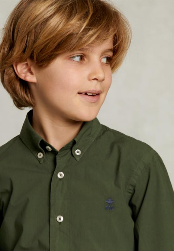 Custom Fit Poplin Shirt Tea - Kaki