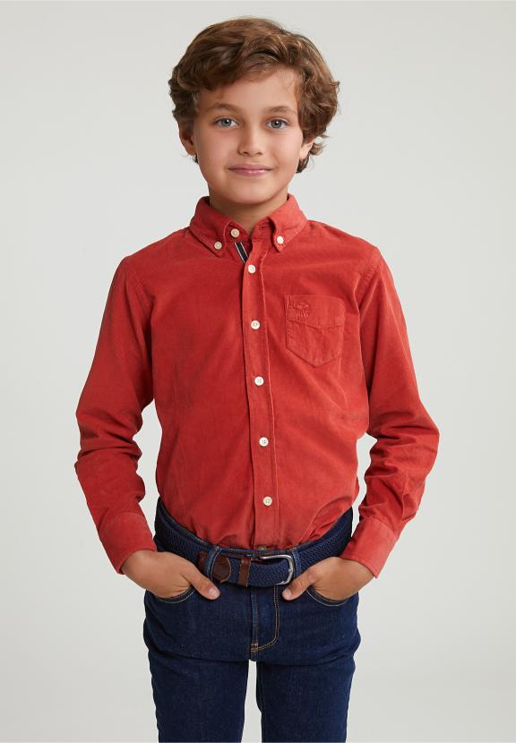 Custom Fit Corduroy Shirt Blush - Multi